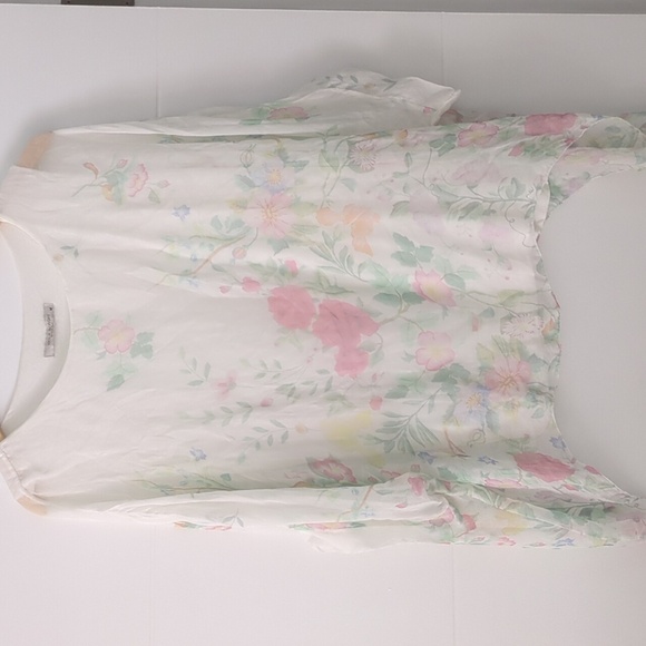 Made in Italy silk lagenlook feminine oversized top floral - Picture 1 of 7